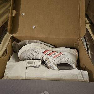 adidas Men’s Running Sneakers in White with Red Accents